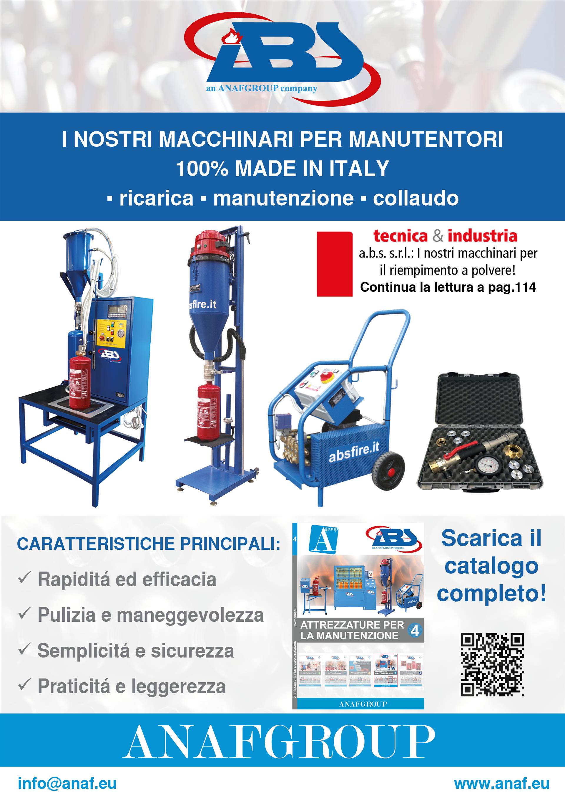 Siamo presenti su ANTINCENDIO di maggio! I nostri macchinari per la manutenzione Made in Italy!